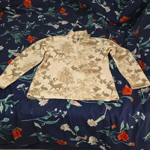 Laura Scott 1/4 zip Reindeer Print Fleece‎